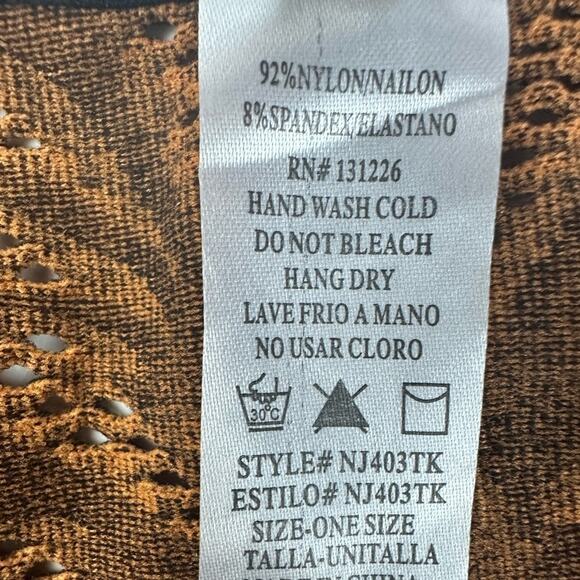 Nic & Jo Tank Top Semi-Sheer Knit Burnt Orange Racer Back One Size Fits Most - Picture 8 of 8